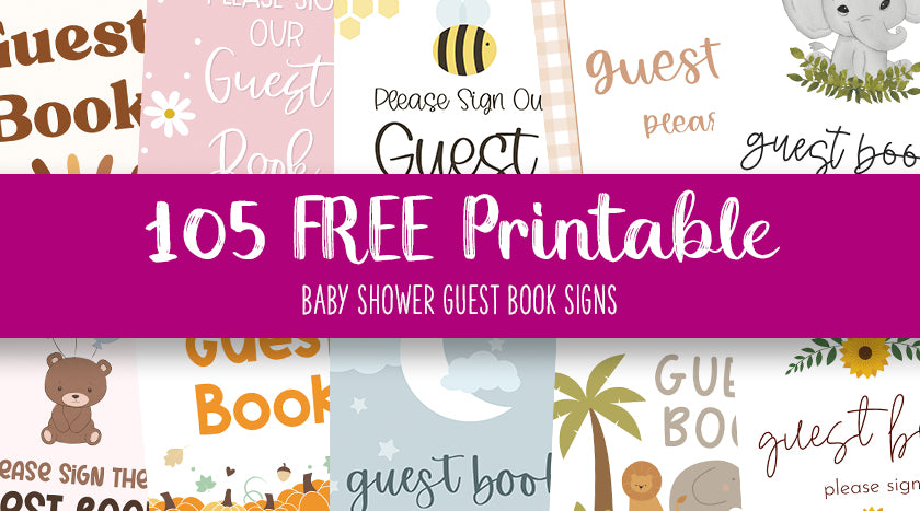 baby-shower-guest-book-signs-105-free-pages-kate-meri for Bring A Book Instead Of A Card Free Printable Elephant Baby Shower Guest Book Signs - 105 FREE Pages | Kate & Meri for Bring A Book Instead Of A Card Free Printable Elephant