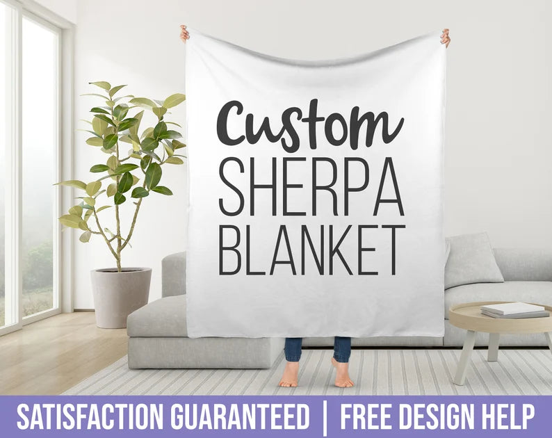 Personalized Baby Blanket - Custom Name & Crown Print On Soft Sherpa (31"x47")
