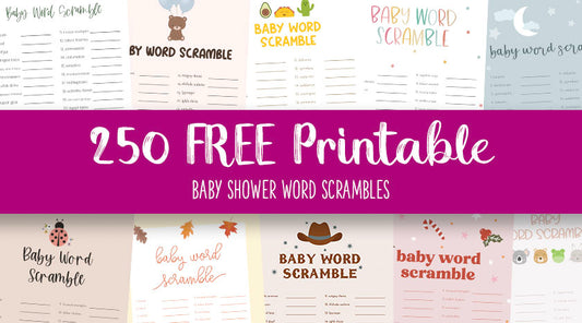 Baby Shower Word Scrambles