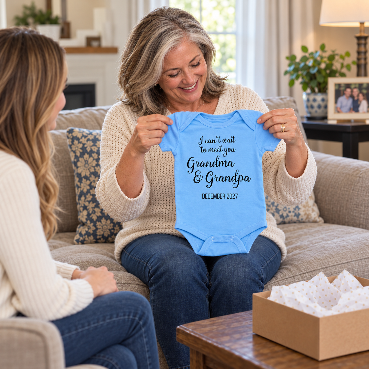 I Can't Wait To Meet You Grandma & Grandpa CUSTOMIZABLE Onesie©/Bodysuit