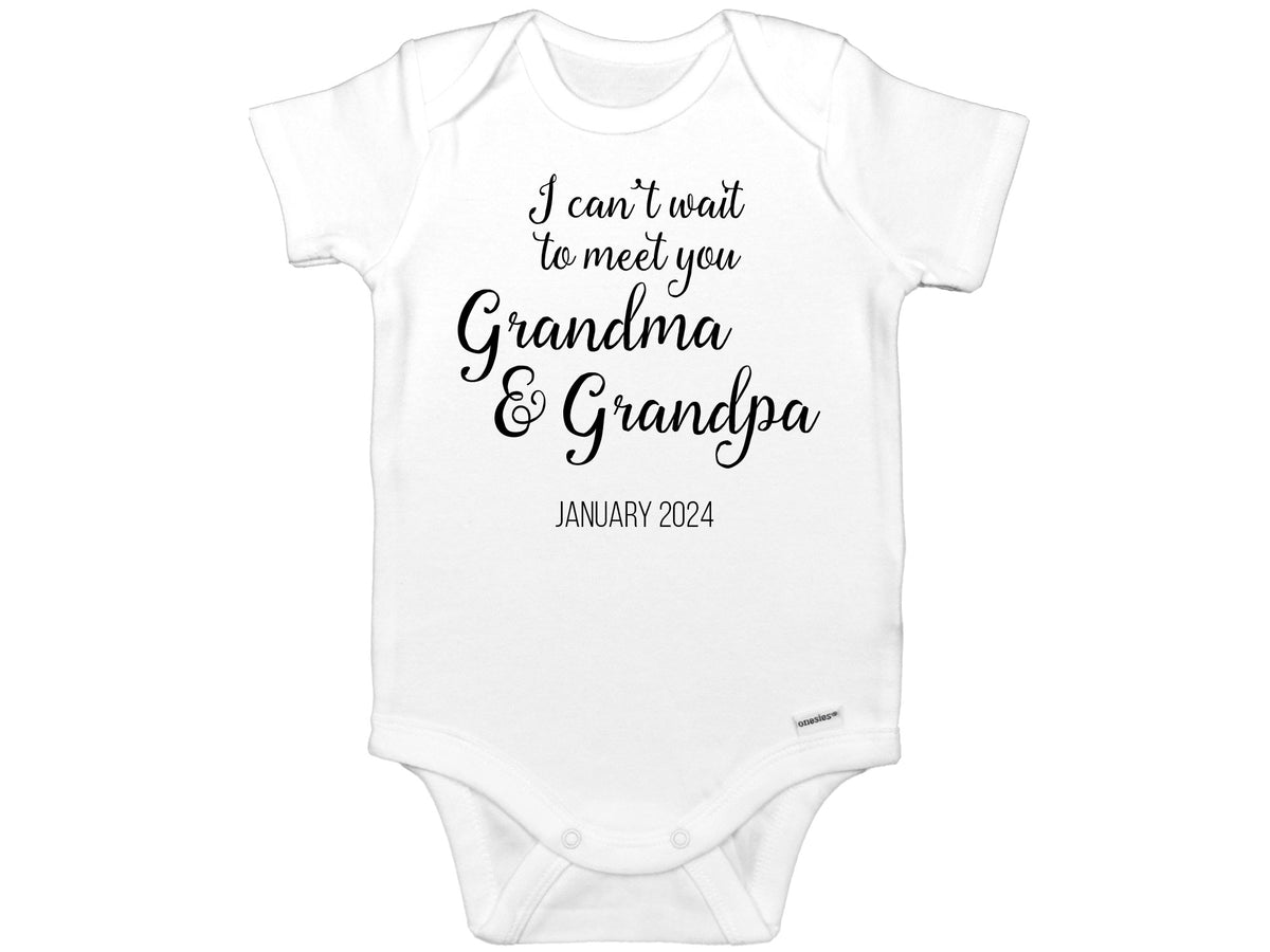 I Can't Wait To Meet You Grandma & Grandpa CUSTOMIZABLE Onesie©/Bodysuit