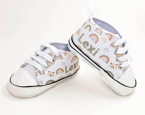Custom Baby Girl Rainbow Shoes