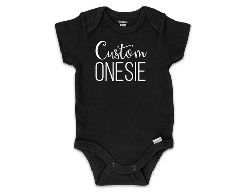 Custom Black Short Sleeve Onesie