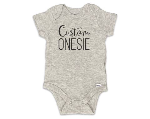 Custom Gray Short Sleeve Onesie