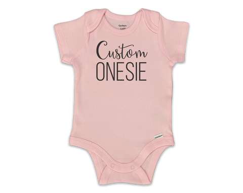 Custom Pink Short Sleeve Onesie