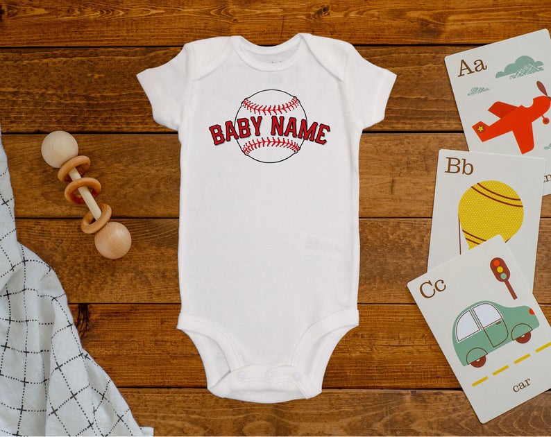 Custom Baby Name Baseball Onesie©/Bodysuit