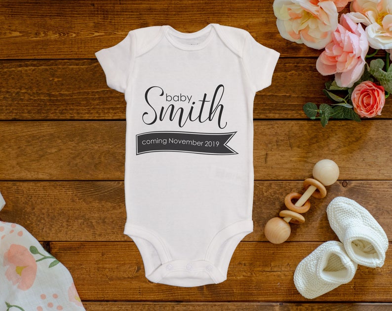 Custom Coming Soon (Ribbon) Onesie©/Bodysuit