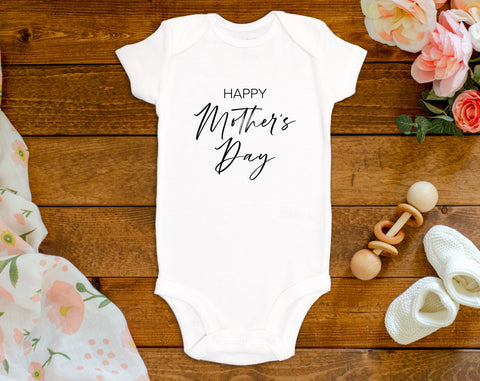 Happy Mother’s Day Onesie©/Bodysuit - Cursive Font