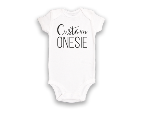 Custom White Short Sleeve Onesie